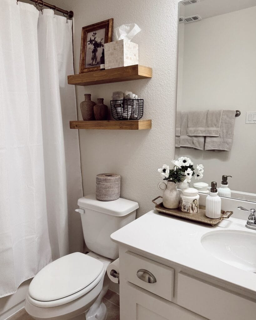 Floating Shelves and Vintage Charm