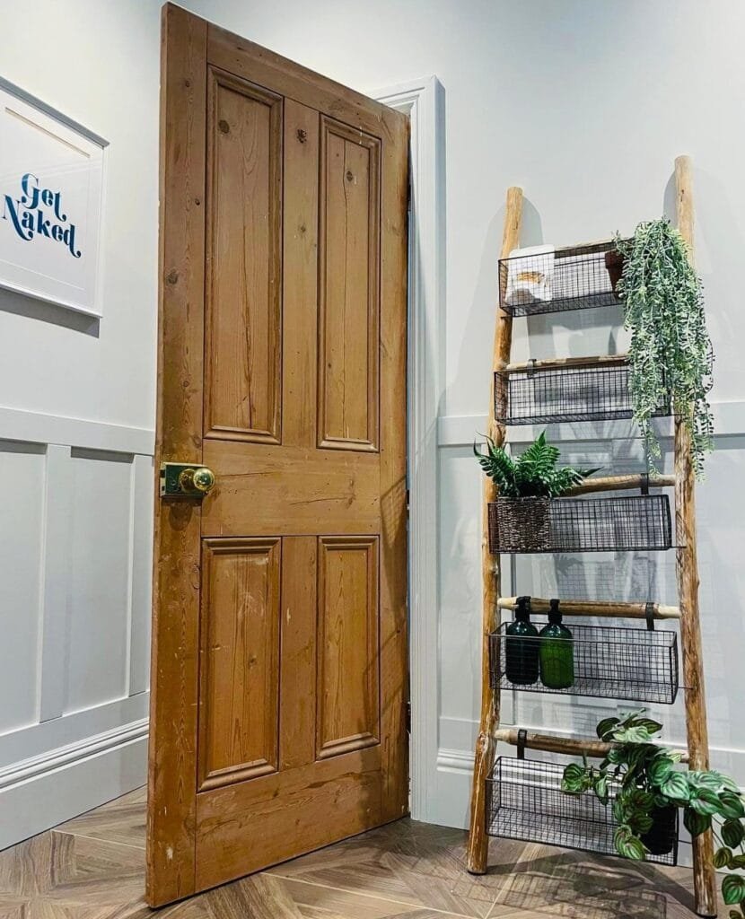 Rustic Ladder Storage Solution