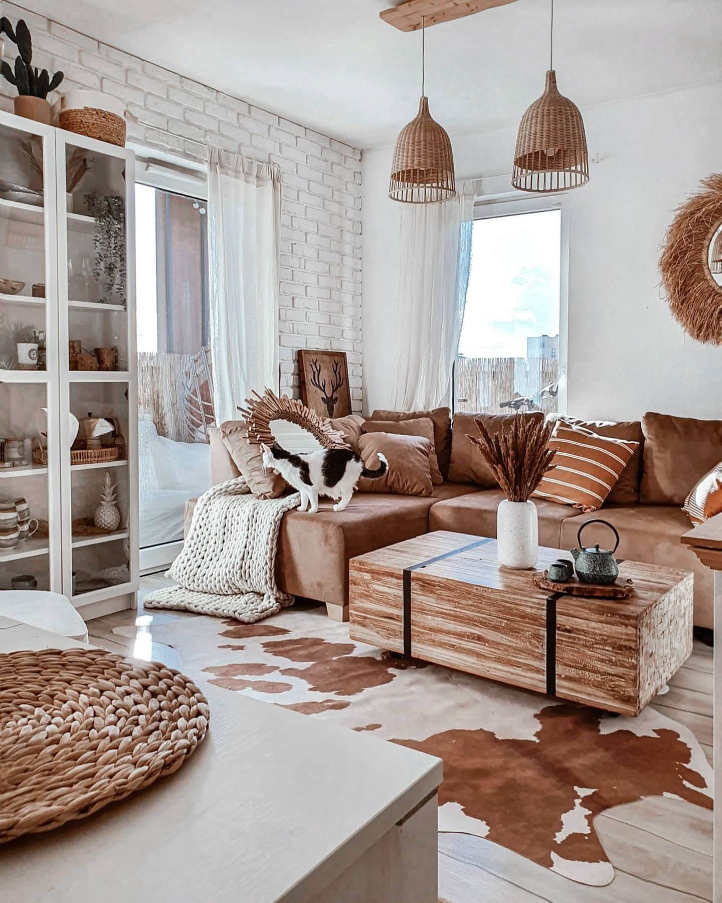 Create a cozy retreat with rich brown decor elements