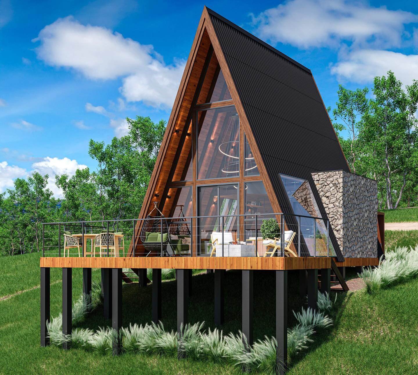 Elevated A-frame Retreats