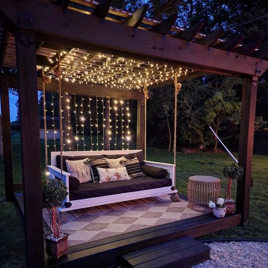 Cozy Pergola Swing Retreat